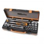 Beta assortment of socket wrenches hexagonal and accessories in steel box 910A/C16HR