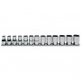 Beta serie di chiavi a bussola con attacco quadro femmina 1/2" bocca poligonale, cromate 920B/SB13